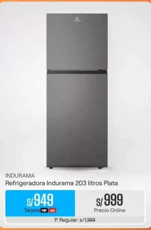 Indurama - Refrigeradora  203 litros Plata