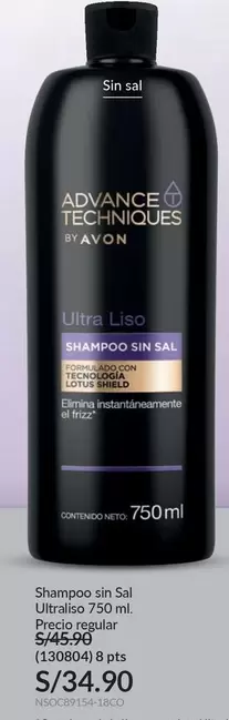 Avon - Shampoo sin Sal Ultraliso 750 ml