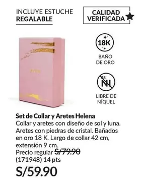 Oro - Set de Collar y Aretes Helena