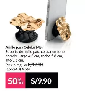 Dorado - Anillo para celular Meli (155240)
