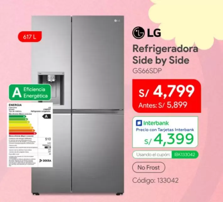 Lg - Refrigeradora Side by Side GS66SDP