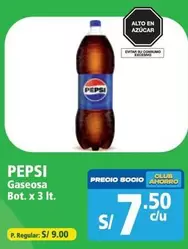 Pepsi - Gaseosa Bot. x 3 It.