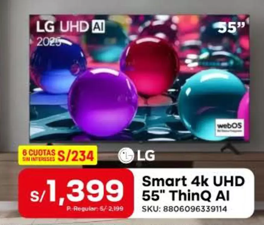 Lg - Smart 4k UHD 55" ThinQ AI