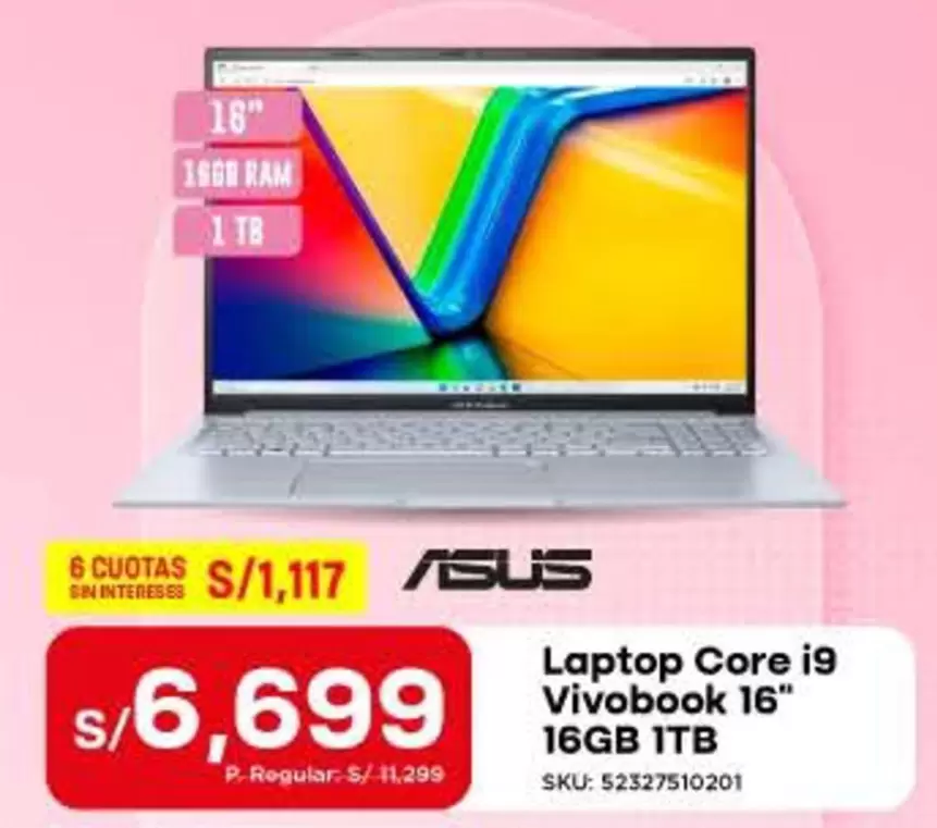 Asus - Laptop Core i9 Vivobook 16"