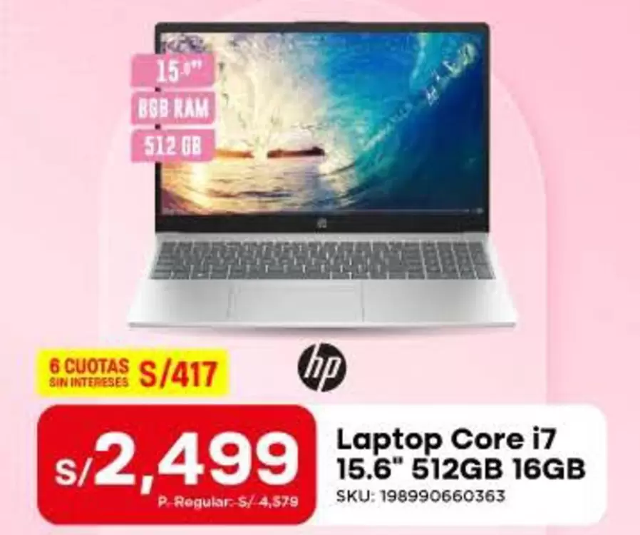 Hp - Laptop Core i7 15.6" 512GB 16GB