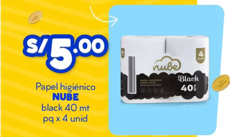 Papel higiénico black 40 mt pq x 4 unid