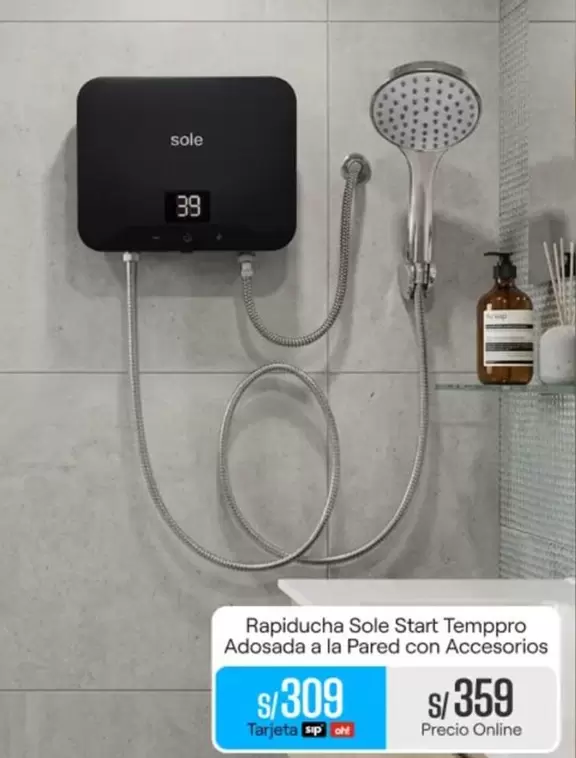 Sole - Rapiducha Start Temppro Adosada a la Pared con Accesorios