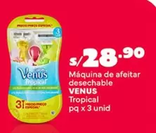 Venus - Máquina de afeitar desechable Tropical pq x 3 unid