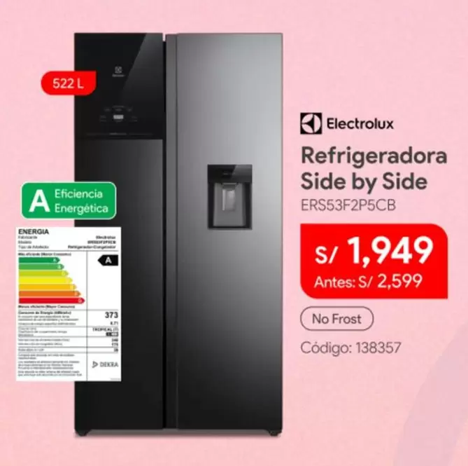 Electrolux - Refrigeradora Side by Side ERS53F2P5CB