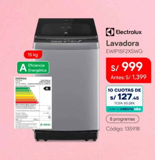 Electrolux - Lavadora EWIP15F2XSWG
