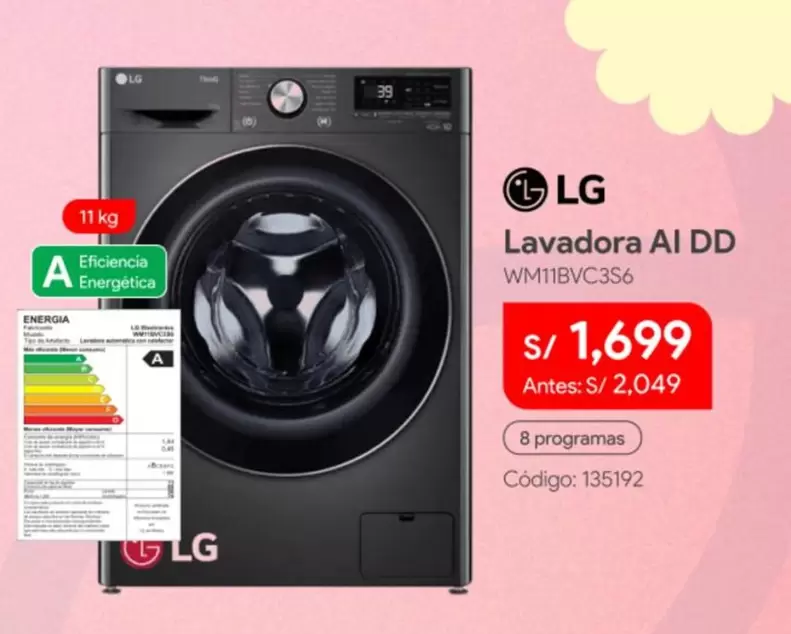 Lg - Lavadora AI DD WM11BVC3S6