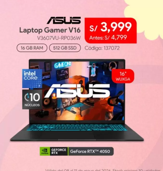 Asus - Laptop Gamer V16 V3607VU-RP036W