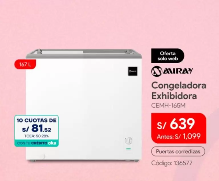 Miray - Congeladora Exhibidora CEMH-165M