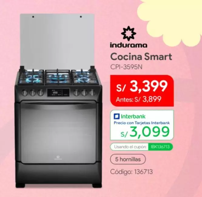 Indurama - Cocina Smart CPI-3595N