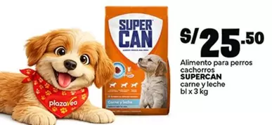 Supercan - Alimento para perros cachorros carne y leche bl x 3 kg