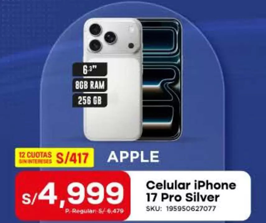 Apple - Celular iPhone 17 Pro Silver