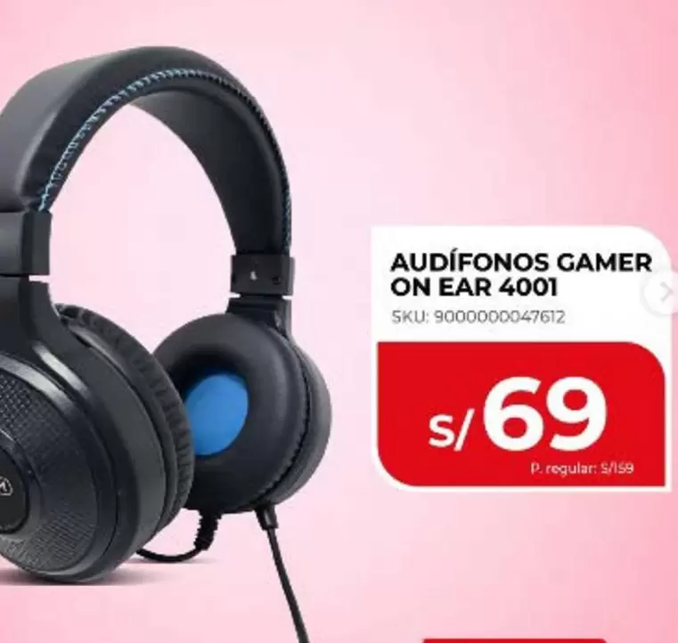 AUDÍFONOS GAMER ON EAR 4001