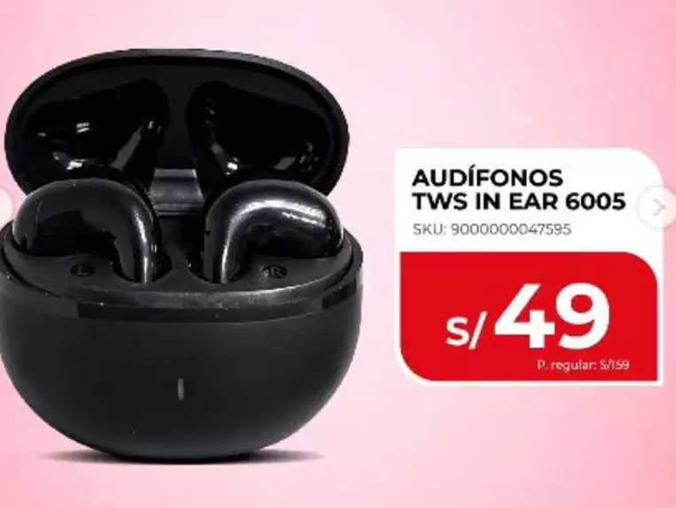 AUDÍFONOS TWS IN EAR 6005 SKU: 9000000047555