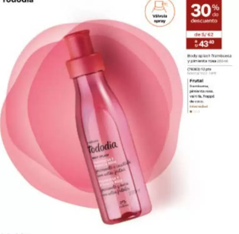 Body splash framboesa e pimenta rosa
