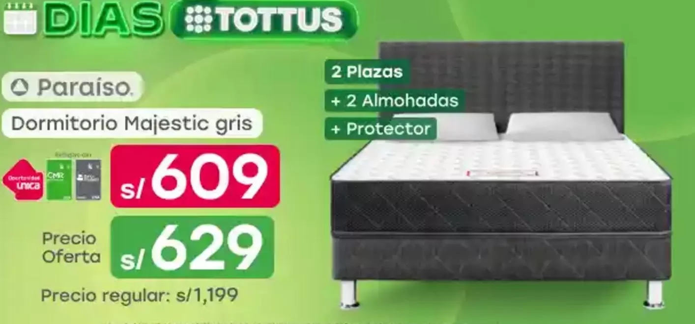 Tottus - Dormitorio Majestic gris