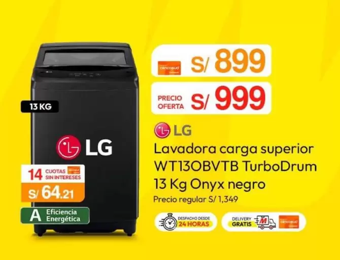 Lg - Lavadora carga superior WT13OBVTB TurboDrum