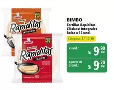 Bimbo - Tortillas Rapiditas Clásicas/ Integrales Bolsa