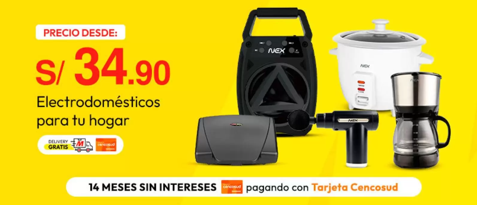 Nex - Masajeador, Bocina Bluetooth, Licuadora de mano y Sandwichera