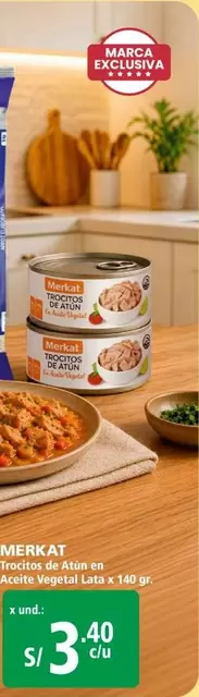Merkat - Trozos de Atún en Aceite Vegetal