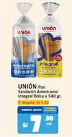 Unión - Pan Sandwich Americano/ Integral Bolsa