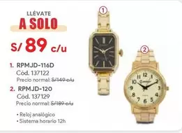 Solo - Reloj analógico RPMJD-116D Cód. 1371122, Reloj analógico RPMJD-120 Cód. 137129