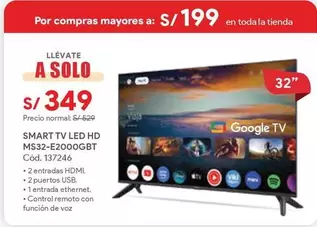 Solo - SMART TV LED HD MS32-E2000GBT