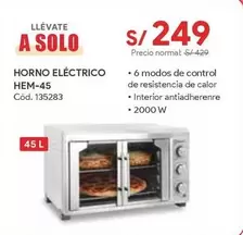 Solo - HORNO ELÉCTRICO HEM-45 Cód. 135283