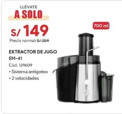 Solo - EXTRACTOR DE JUGO EM-41