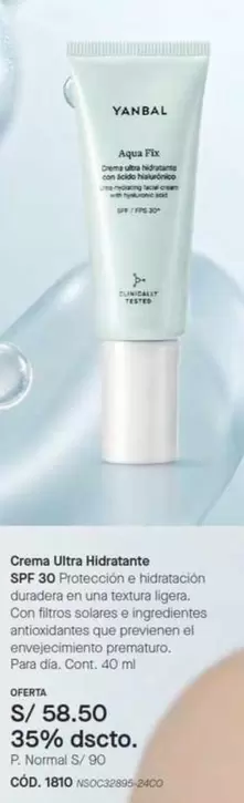 Yanbal - Crema Ultra Hidratante SPF 30