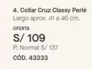 Collar Cruz Classy Perlé