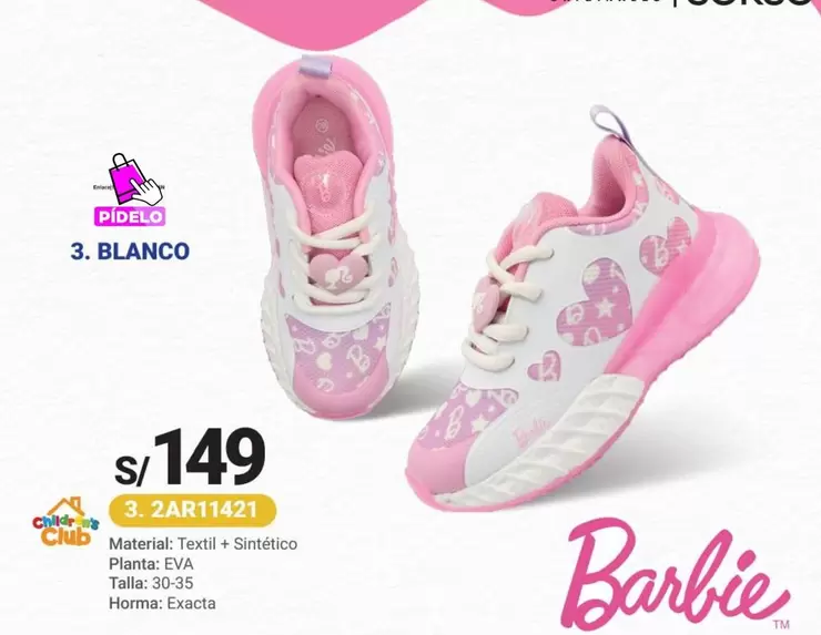 Barbie - Zapatillas 3. BLANCO