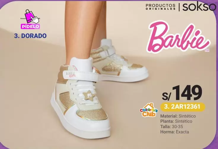 Barbie - Zapatillas 3. DORADO 2AR12361