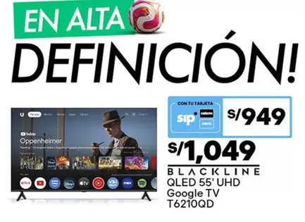 Blackline - BLACKLINE QLED 55" UHD Google TV T6210QD