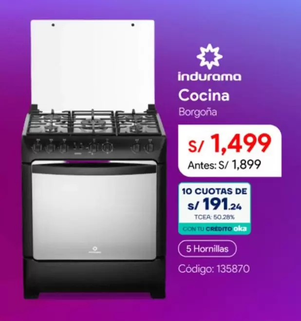 Indurama - Cocina Borgoña Código: 135870