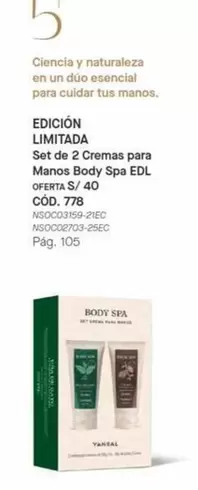 Set de 2 Cremas para Manos Body Spa EDL CÓD. 778