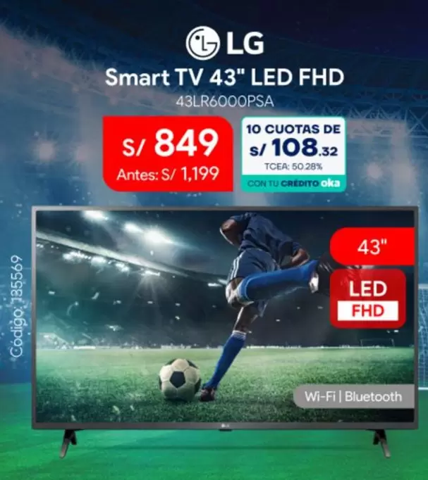 Lg - Smart TV 43" LED FHD 43LR6000PSA