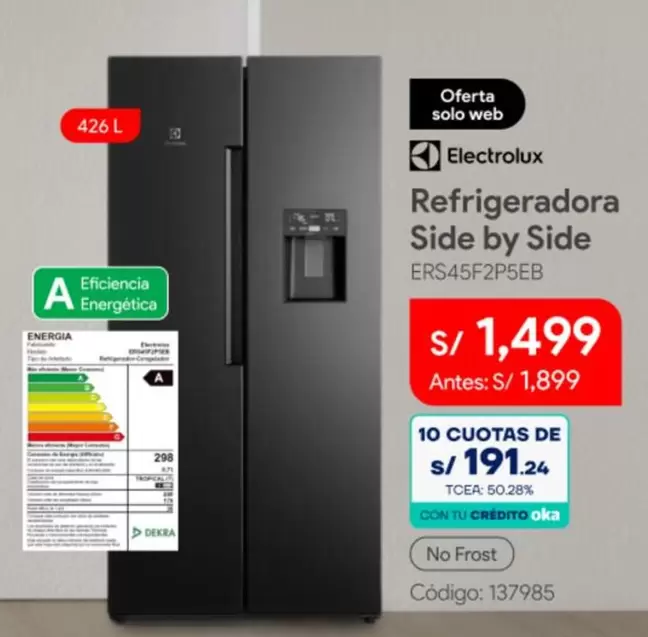 Electrolux - Refrigeradora Side by Side ERS45F2PSEB
