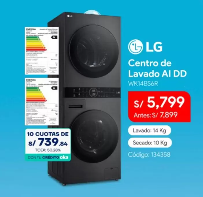 Lg - Centro de Lavado AI DD WK14BS6R
