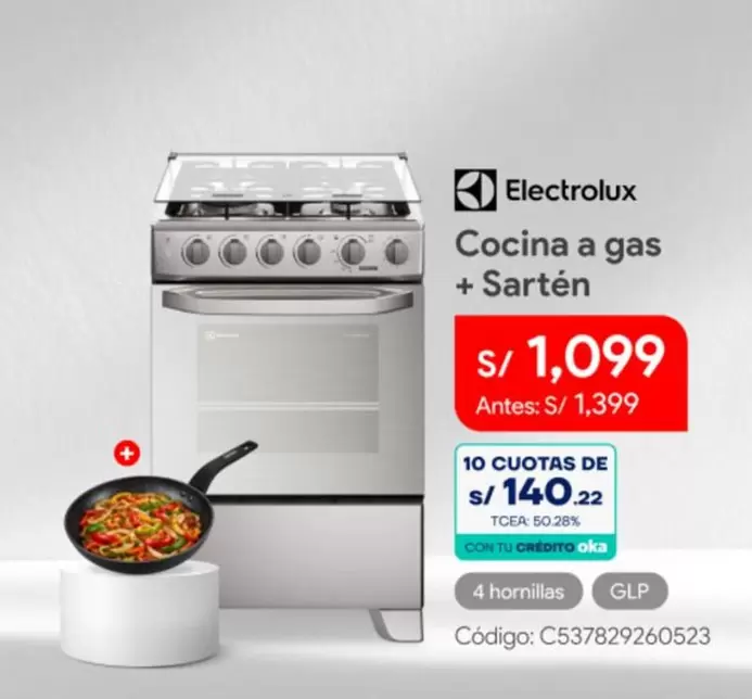 Electrolux - Cocina a gas + Sartén
