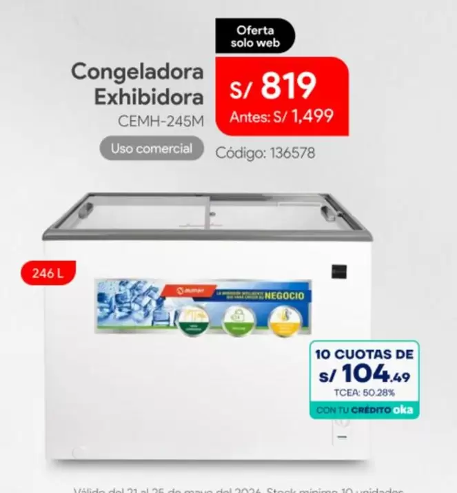 Indurama - Congeladora Exhibidora CEMH-245M