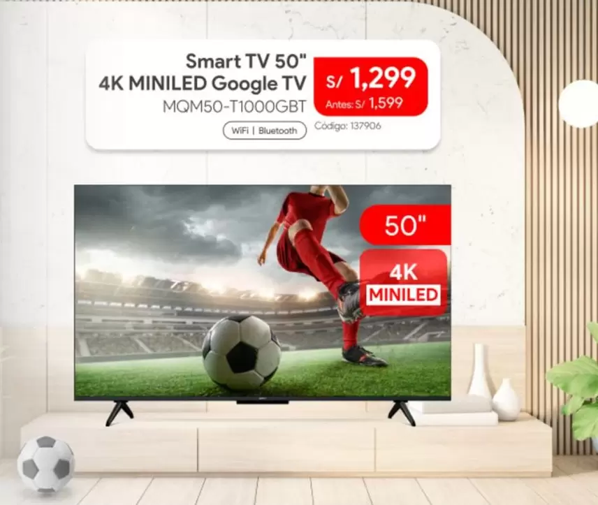 Smart - TV 50" 4K MINILEd Google TV MQM50-T1000GBT