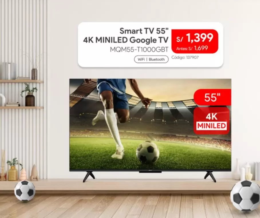 Smart - TV 55" 4K MINILEID Google TV MQM55-T1000GBT