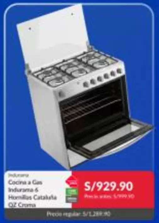 Indurama - Cocina a Gas  6 Hornillas Catalylic