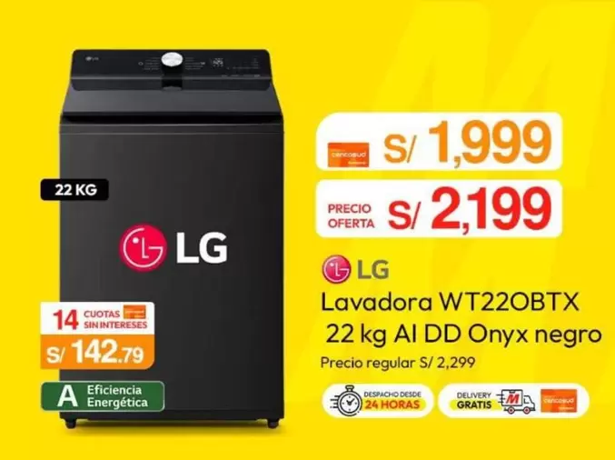 Lg - Lavadora WT220BTX