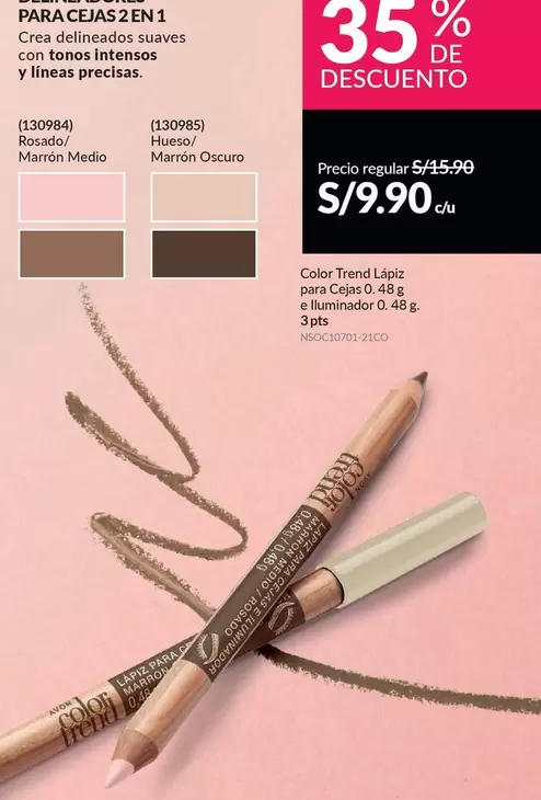 Avon - Color Trend Lápiz para Cejas 2 en 1